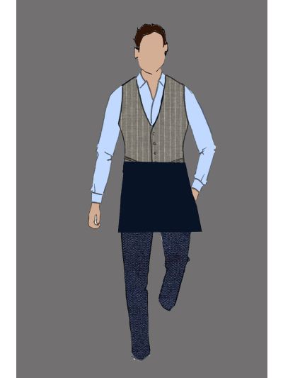182160 - Uniform Apron Bistro Navy (3 Meal Server)